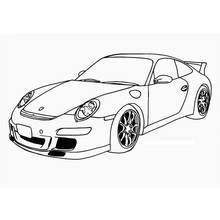 Dibujo de Coche deportivo Porsche con alerón trasero para colorear