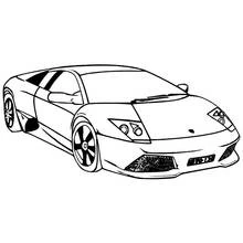 Dibujo de Coche deportivo Lamborghini en vista de tres cuartos para colorear