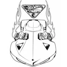 Dibujo de Coche deportivo tuning Hot Wheels con llamas y doble motor para colorear