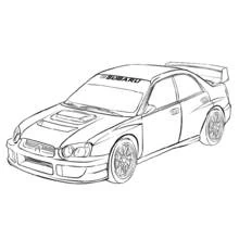 Dibujo de Coche de rally Subaru Impreza para colorear