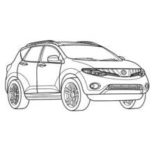 Dibujo de Coche SUV moderno visto en tres cuartos para colorear