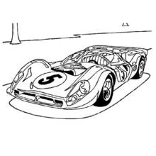 Dibujo de Coche de carreras Ferrari número 5 para colorear