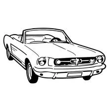 Dibujo de Ford Mustang descapotable estacionado para colorear