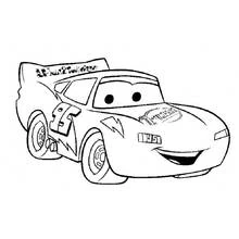 Dibujo de Rayo McQueen sonriente en carrera para colorear