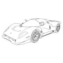 Dibujo de Coche deportivo de líneas aerodinámicas para colorear