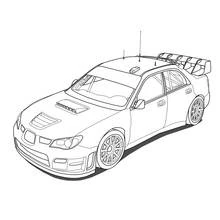 Dibujo de Coche de rally con alerón para colorear