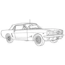 Dibujo de Coche Mustang descapotable clásico para colorear