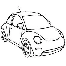 Dibujo de Coche escarabajo visto de perfil frontal para colorear