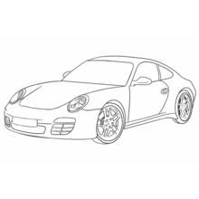 Dibujo de Coche deportivo visto en tres cuartos para colorear