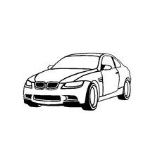 Dibujo de Coche BMW M3 visto de frente en tres cuartos para colorear