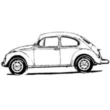 Dibujo de Coche escarabajo visto de perfil para colorear