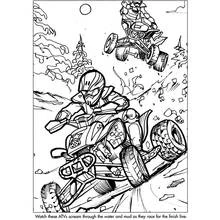 Dibujo de Cuatriciclos corriendo por el barro para colorear