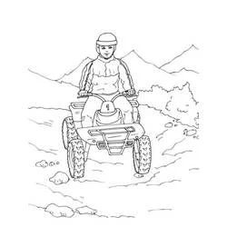 Dibujo de Piloto de cuatriciclo en sendero montañoso para colorear