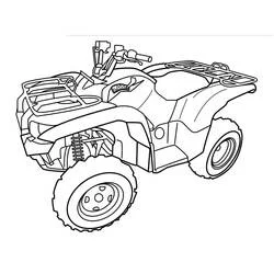 Dibujo de Cuatriciclo Yamaha con portaequipajes delantero y trasero para colorear