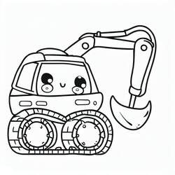 Excavadora - Dibujos para colorear gratis