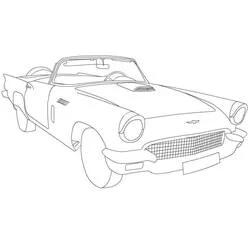 Dibujo de Ford Thunderbird descapotable clásico para colorear