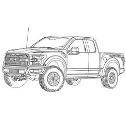 Dibujo de Ford F-150 Raptor camioneta pickup para colorear