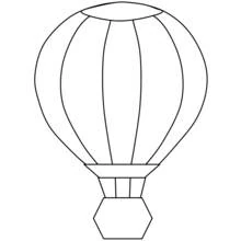 Dibujo de Globo aerostático con envoltura a rayas y cesta para colorear Dibujo de Globo aerostático con envoltura a rayas y cesta para colorear