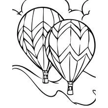 Dibujo de Dos globos aerostáticos volando juntos para colorear Dibujo de Dos globos aerostáticos volando juntos para colorear