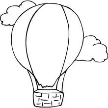 Dibujo de Globo aerostático volando entre nubes para colorear Dibujo de Globo aerostático volando entre nubes para colorear
