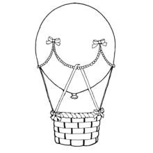 Dibujo de Globo aerostático con cesta tejida para colorear Dibujo de Globo aerostático con cesta tejida para colorear