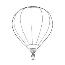 Dibujo de Globo aerostático flotando en el cielo para colorear Dibujo de Globo aerostático flotando en el cielo para colorear
