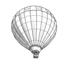 Dibujo de Globo aerostático con estrellas para colorear Dibujo de Globo aerostático con estrellas para colorear