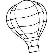 Dibujo de Globo aerostático con paneles rayados y cesta para colorear Dibujo de Globo aerostático con paneles rayados y cesta para colorear