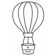 Dibujo de Globo aerostático hoja de metas académicas para colorear Dibujo de Globo aerostático hoja de metas académicas para colorear
