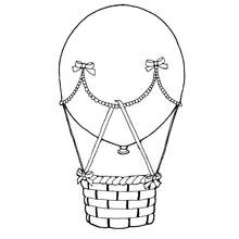 Dibujo de Globo aerostático decorado con cesta de mimbre para colorear Dibujo de Globo aerostático decorado con cesta de mimbre para colorear