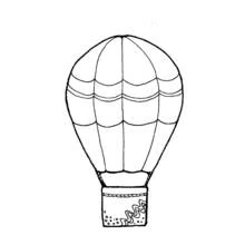 Dibujo de Globo aerostático decorado con paneles rayados para colorear Dibujo de Globo aerostático decorado con paneles rayados para colorear
