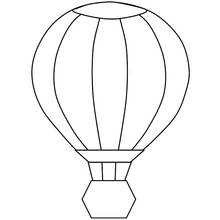 Dibujo de Globo aerostático con envoltura rayada y cesta para colorear Dibujo de Globo aerostático con envoltura rayada y cesta para colorear