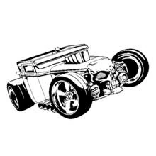 Dibujo de Hot Wheels auto tuneado con frente en forma de calavera para colorear Dibujo de Hot Wheels auto tuneado con frente en forma de calavera para colorear