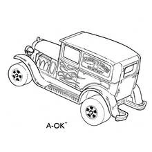 Dibujo de Hot Wheels camioneta de reparto vintage A-OK para colorear Dibujo de Hot Wheels camioneta de reparto vintage A-OK para colorear
