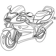 Dibujo de Motocicleta deportiva con carenado aerodinámico para colorear