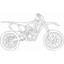 Dibujo de Motocicleta de motocross de perfil para colorear