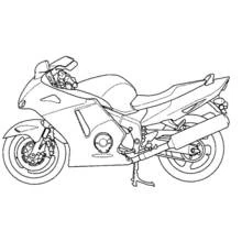 Dibujo de Motocicleta deportiva de perfil para colorear