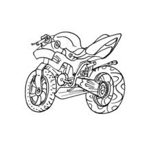 Dibujo de Moto de motocross con ruedas texturizadas para colorear