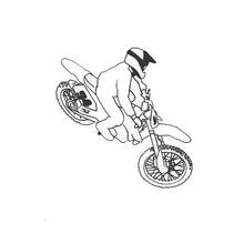 Dibujo de Motocross piloto en pleno salto para colorear