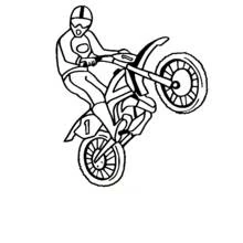 Dibujo de Motocross haciendo un caballito para colorear