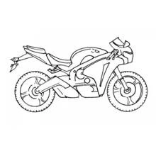 Dibujo de Moto deportiva vista de perfil para colorear