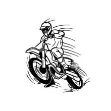 Dibujo de Motocross piloto a toda velocidad para colorear