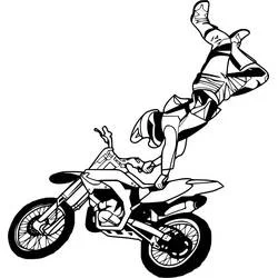 Dibujo de Motocross en un salto acrobático extremo para colorear