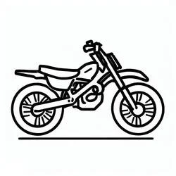 Dibujo de Motocross simple para niños pequeños para colorear