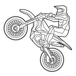 Dibujo de Motocross piloto haciendo un salto para colorear