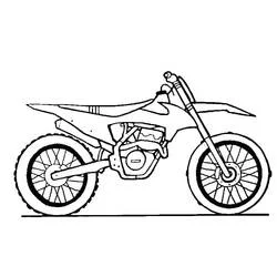 Dibujo de Motocross visto de perfil para colorear