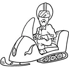 Dibujo de Hombre conduciendo una motonieve para colorear