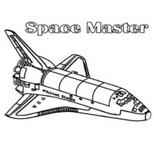 Dibujo de Nave espacial Discovery en vuelo para colorear
