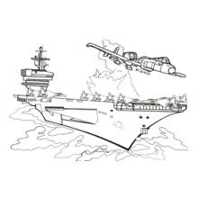 Portaaviones - Dibujos para colorear gratis