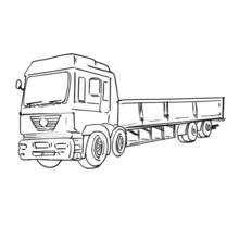 Dibujo de Semirremolque de plataforma abierta para colorear Dibujo de Semirremolque de plataforma abierta para colorear